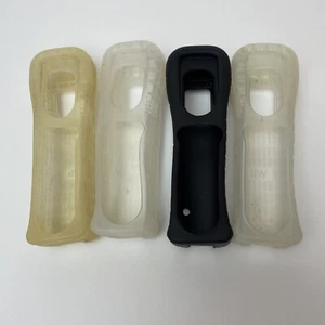 3 Clear 1 black Nintendo Wii Controller Rubber Silicone Cover Grip Lot of 4 - Picture 1 of 4