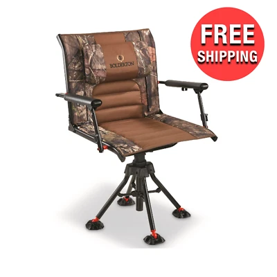 Outdoor Portable Hunting Rotating Swivel Seat Blind Chair Camo Deer Hunt Game - Image 1 of 4