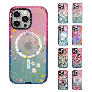 For iPhone 16 Pro Max 15 14 13 12 Cute Smiley Flower Print Magnetic Phone Case - Picture 1 of 33