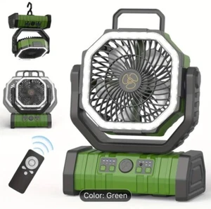 20000 mah Camping Fan With Remote And LED Light 4 Speed - Picture 1 of 7