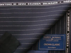 TELA DE TRAJE HARDY MINNIS 100% LANA CLÁSICA EN “AZUL MARINO” HECHA EN INGLATERRA 3,5m - Imagen 1 de 12