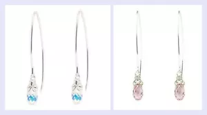 Pendientes colgantes de mariposa de cristal Swarovski Elements de plata esterlina - Imagen 1 de 3