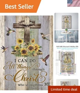Full Round Drill 5D Diamond Art Kit - Jesus Cross Theme for Stunning Home Decor - Picture 1 of 9
