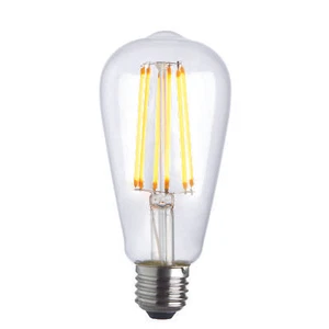 Vintage Style LED Filament Bulb - Pear Shaped E27 Lamp - Clear Glass - Dimmable - Picture 1 of 5