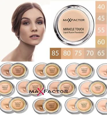 MAX FACTOR Miracle Touch Skin Perfecting SPF30 Foundation 11.5g *CHOOSE SHADE* - Image 1 of 4