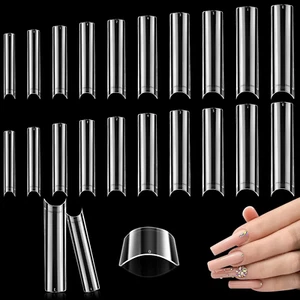 500 Stück XXL Nail Tips Square Full Cover Nail Tips Künstliche Klare Extra Lange - Bild 1 von 12