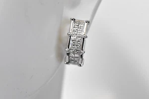 Shane & Co 14K White Gold .80 cttw Princess Cut Natural Diamond Earrings - Picture 1 of 10