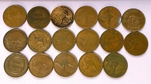 LOT OF (17) Old Australian Pennies - Picture 1 of 8