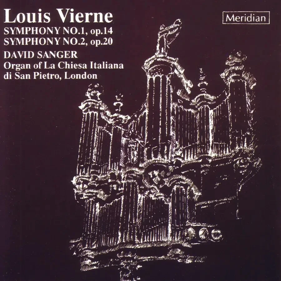 Louis Vierne: Symphonies #1 & 2: David Sanger: organ NEW sealed 1990 Meridian CD - Image 1 of 1