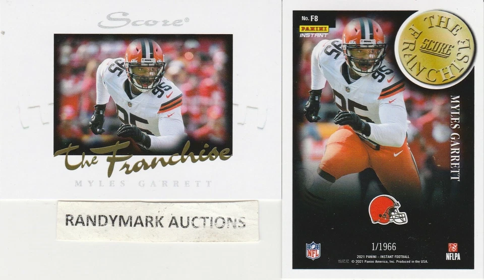 Myles Garrett CLEVELAND BROWNS 2021 PANINI INSTANT SCORE THE FRANCHISE F8 x/1966 - Image 1 of 1