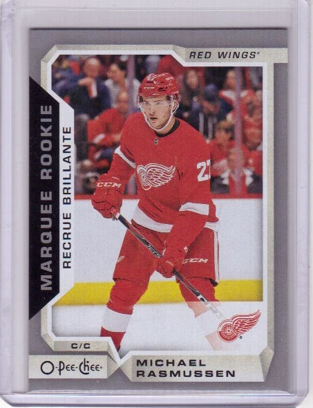 MICHAEL RASMUSSEN /19 OPC O-Pee-Chee Update SILVER Marquee Rookie #640 Red Wings - Image 1 of 1