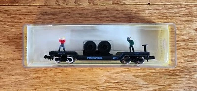 N SCALE MODEL POWER  METAL CABLE CAR WITH FIGURES PENNSLVANIA RR #4111 - Image 1 of 3