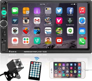 Radio Estereo De Pantalla Para Coche Carro Pantalla Tactil Doble Din Bluetooth 7 - Picture 1 of 13