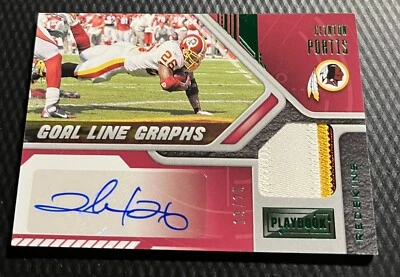 Libro de jugadas 2021 19/25 Clinton Portis Redskins línea de gol gráficos parche de 3 colores automático Foto 1 de 4