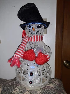 VINTAGE FIBER OPTIC SNOWMAN - Picture 1 of 5