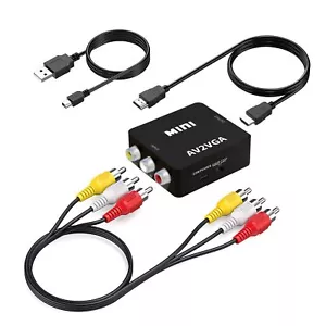 RCA to HDMI Converter, AV to HDMI Adapter, 1080P Mini RCA Composite CVBS AV t... - Picture 1 of 8