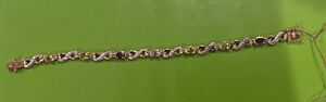 Sterling Silver Gold Vermeil Sapphire Tennis Bracelet