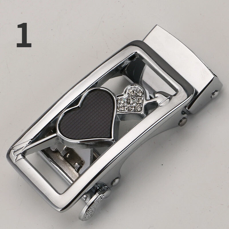 Cliquet Boucle Ceinture de Rechange Creusé Coeur Métal Or Décontracté 25mm Neuf - Photo 1/4