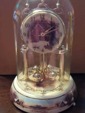 Timex Dome Clock Winter Scene With Chime Cover