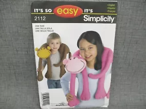 Simplicity 2112 Monkey Neck Pillow Sewing Pattern One Size - Picture 1 of 5