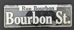 Rue BOURBON Street Sign METAL Vieux Carre Pub Bar Man Cave Decor French Quarter - Picture 1 of 2