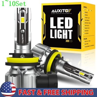AUXITO H11 H8 LED Bulbs Headlight Conversion Low Beam Lamp Super White 1-10Set - Image 1 of 4