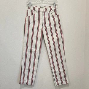Reformation Roper Jeans Grenada gestreifte Hose 24 x 28 hergestellt in den USA - Bild 1 von 12