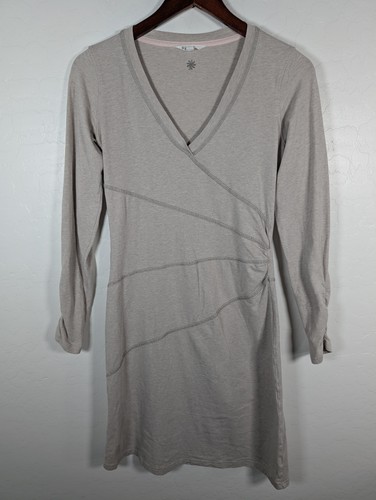 VETEMENTS Abito Athleta donna extra small grigio manica lunga cotone biologico ruche casual