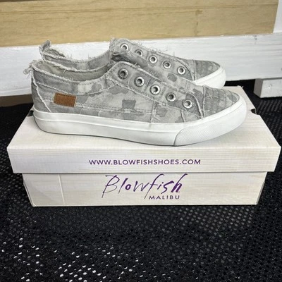 Zapatilla deportiva Blowfish Malibu Play gris salpicaduras camuflaje sin cordones cómoda moda 8 Foto 1 de 4