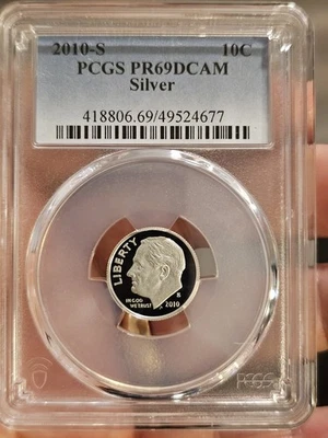 2010-S Silver Roosevelt Dime PCGS PR69DCAM, Certified, Worth a Look, WOW! - Image 1 of 4