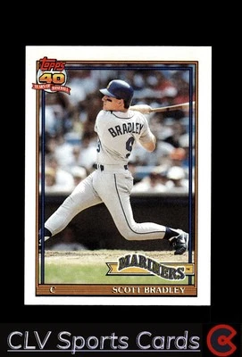 Baseball sports Topps Scott Bradley Seattle Mariners Near Mint or Better - Image 1 of 2