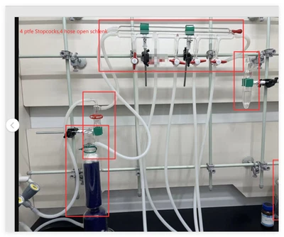 Lab Schlenk Set Colector Schlenk 4 Mangueras 4PTFE Válvula Secador Torre Set Foto 1 de 4