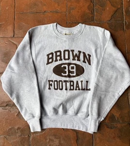 Vintage Y2K Champion Reverse Weave Brown University Football Sweatshirt Small - Picture 1 of 5