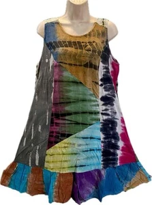 Vestido Sacred Threads Hippie Boho Gitano Festival Retazos Corbata Espalda 224349 L/XLB - Imagen 1 de 5