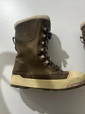 Keen Snow Rover Mujer Marrón Lona y Cuero Botas Impermeables Talla 7 Foto 1 de 4