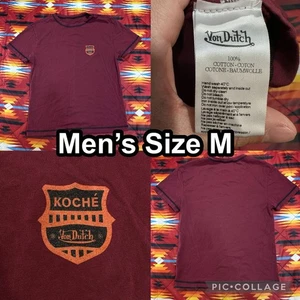 Von Dutch Koche Burgundy Red T-Shirt Short Sleeve Men’s Size Medium - Picture 1 of 7