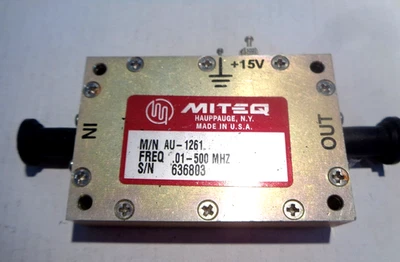 New MITEQ AU-1261 .01-500MHz SMA RF AMPLIFIER - Image 1 of 2