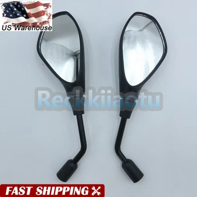 Par de espejos retrovisores negros para Moto Guzzi Sport 1200 8V Stelvio Piaggio Typhoon Foto 1 de 4