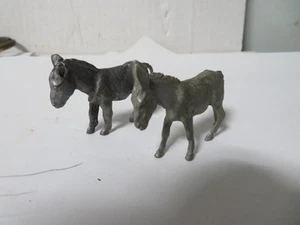 2 Vintage Blei Miniatur Esel Figuren - Bild 1 von 6