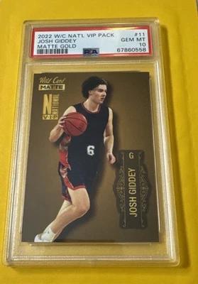POP 1 PSA 10 2022 Wild Card MATTE Nat’l Convention VIP Gold Josh Giddey RC MBN11 - Image 1 of 3