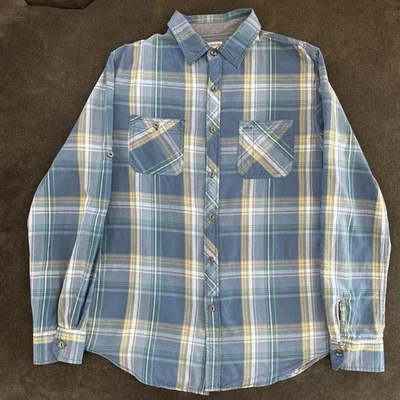 MOSSIMO Supply Co. Mens Blue Plaid Button Down Shirt Long Sleeve Athletic Fit M - Image 1 of 4