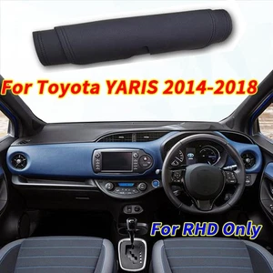 RHD PU Leather Dashboard Cover Dash Protector Mat For Toyota YARIS 2014-2018 - Bild 1 von 4