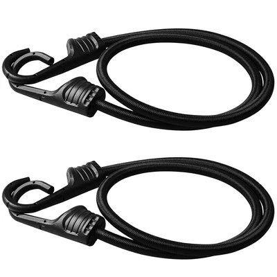 Zhoubin 24 Inch Black Bungee Cords With Hooks Heavy Duty, 2 Pcs - Image 1 of 4