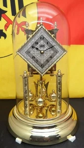 Schatz 400 Day Anniversary Brass Clock w Glass Dome Restored Running - Picture 1 of 14