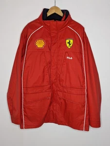 Vintage Fila Ferrari Scuderia Team Issue Crew 2 In 1 Puffer Vest Jacket XL Rare  - Picture 1 of 14