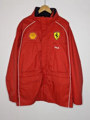 Vintage Fila Ferrari Scuderia Team Issue Crew 2 In 1 Puffer Vest Jacket XL Rare  - Image 1 of 4
