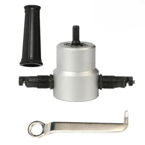 Adjustable Dual Head Sheet Metal Cutting Nibbler Hole Saw Cutter 360Degree Drill - Picture 1 of 7