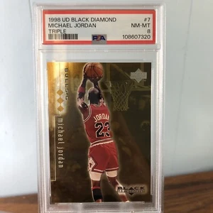 1998-99 Upper Deck Black Diamond Michael Jordan #7 Triple/1500 PSA 8 - Picture 1 of 5