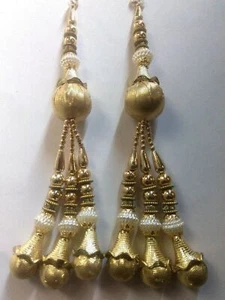 Pom Pom Sewing Accessories Tassels Indian Blouse Latkans Craft Keychain 1 Pair - Picture 1 of 3