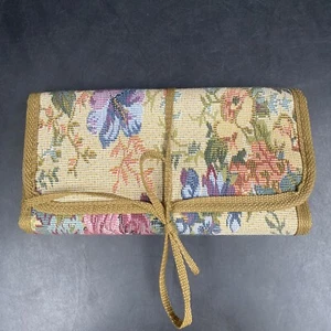 Vintage Carpet Tri Fold Flower Retro Coupon Wallet Organizer Decor Makeup Bag - Picture 1 of 8